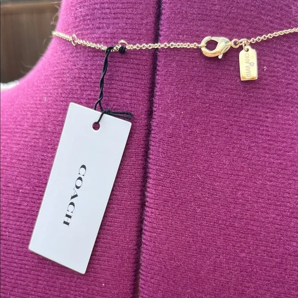 Coach Gold Heart Necklace NWT - Picture 2 of 3